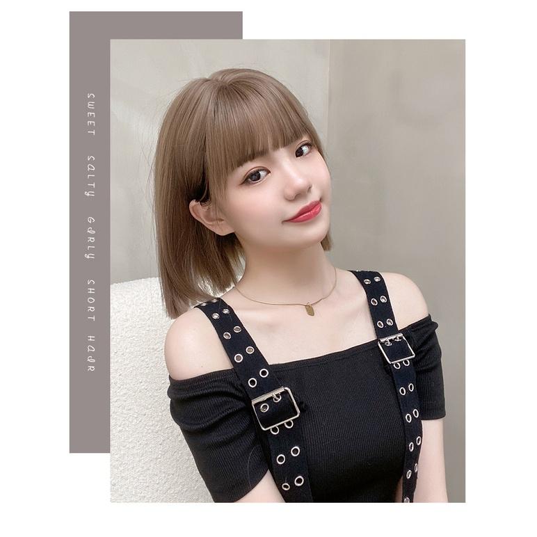 全頂假髮川崎家︎⋆｡˚心動G大調.ᐟ.✾4色⋆*韓團Lisa同款漫畫瀏海齊耳酷颯短假髮仿真假髮全頭套髮✽KZ061-細節圖6