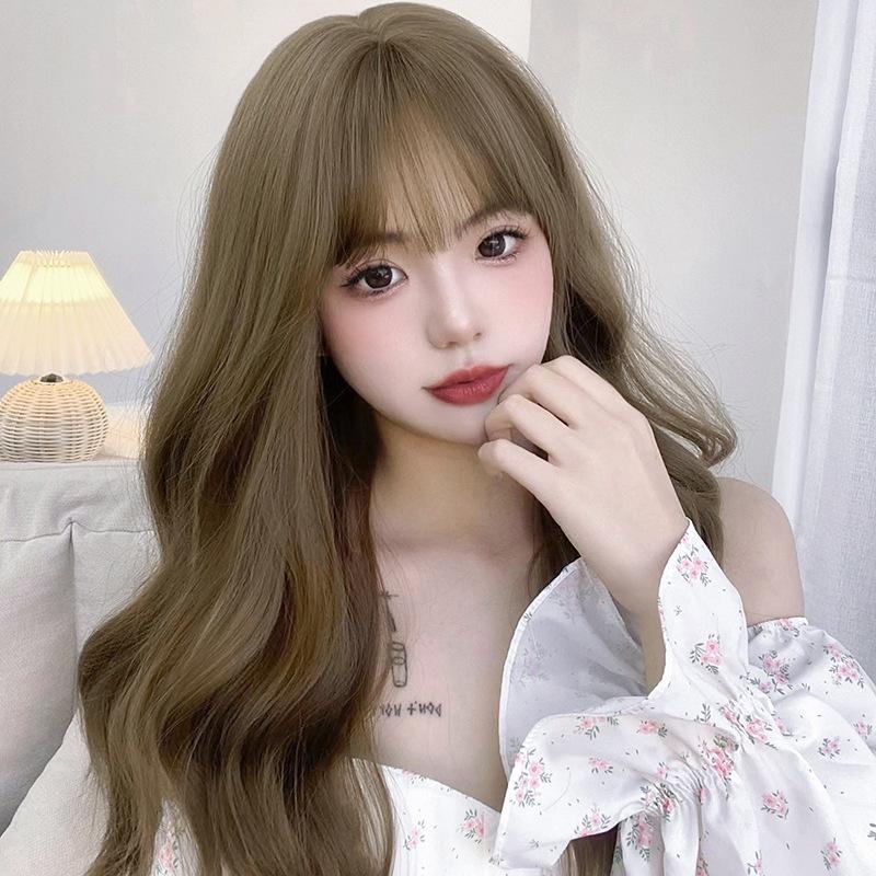 川崎家假髮 網紅新款整頂假髮長捲髮韓系蓬鬆自然逼真女長發修臉大波浪假髮-細節圖2