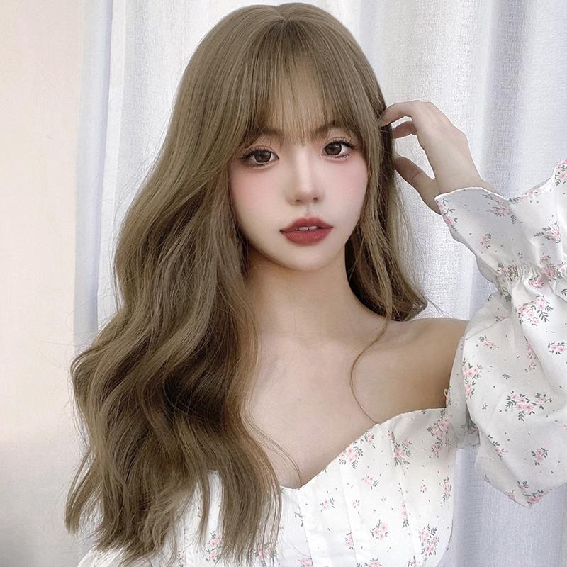 川崎家假髮 網紅新款整頂假髮長捲髮韓系蓬鬆自然逼真女長發修臉大波浪假髮-細節圖3