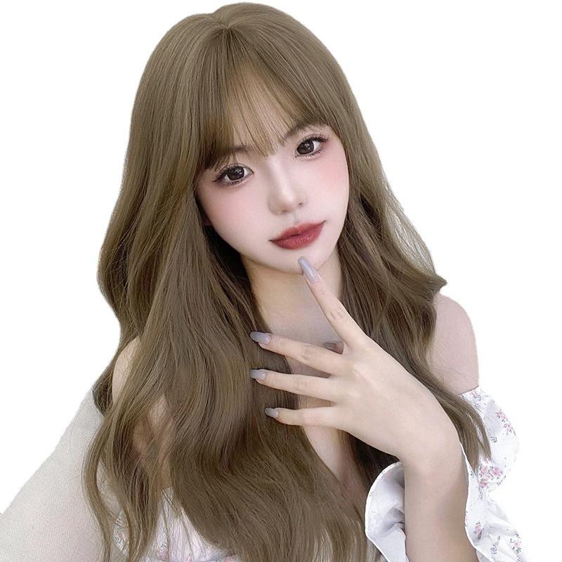 川崎家假髮 網紅新款整頂假髮長捲髮韓系蓬鬆自然逼真女長發修臉大波浪假髮-細節圖5