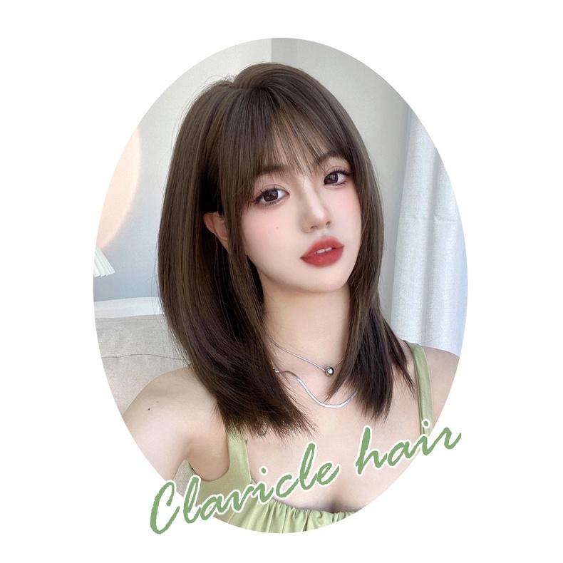 全頂假髮川崎家︎⋆｡˚悸動的愛戀.ᐟ.✾2色⋆*雜誌熱推女神髮款自然碎劉海清新層次羽毛剪鎖骨假髮✽KZ067-細節圖9