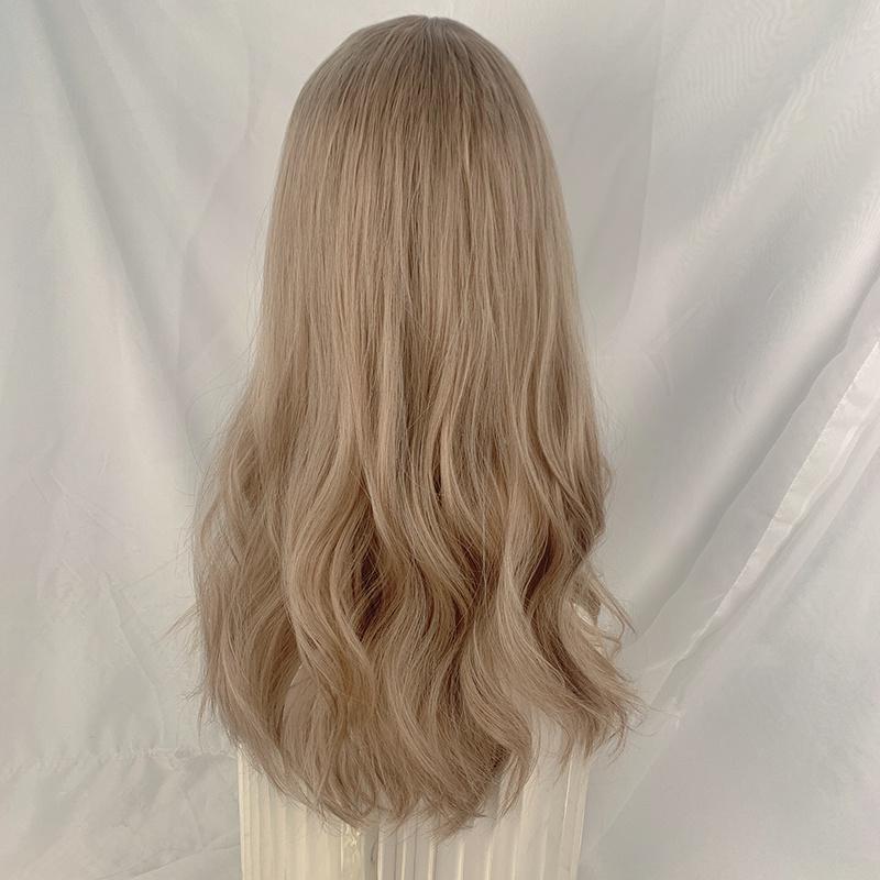 混血長卷 川崎家假髮⋆｡˚時尚小模熱推.ᐟ.✾60CM韓系女團混血灰棕色蓬鬆中分長卷全頭套lolita假髮KZ082-細節圖7