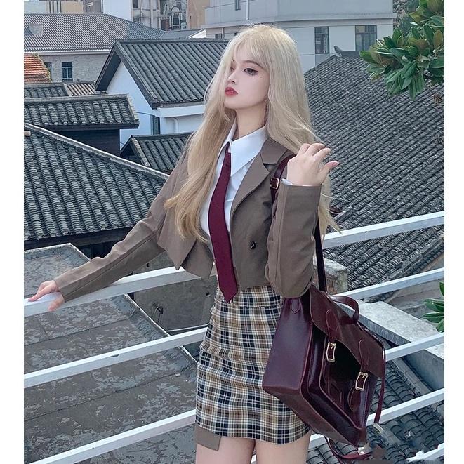 整頂假髮川崎家☪︎⋆｡˚條通酒燈初上✾奶茶白金⋆*極道千金制服混血高校個性波浪捲假髮✽KZ019-細節圖3