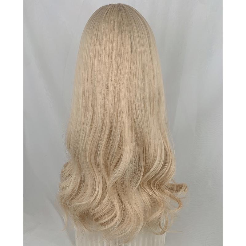 整頂假髮川崎家☪︎⋆｡˚條通酒燈初上✾奶茶白金⋆*極道千金制服混血高校個性波浪捲假髮✽KZ019-細節圖9