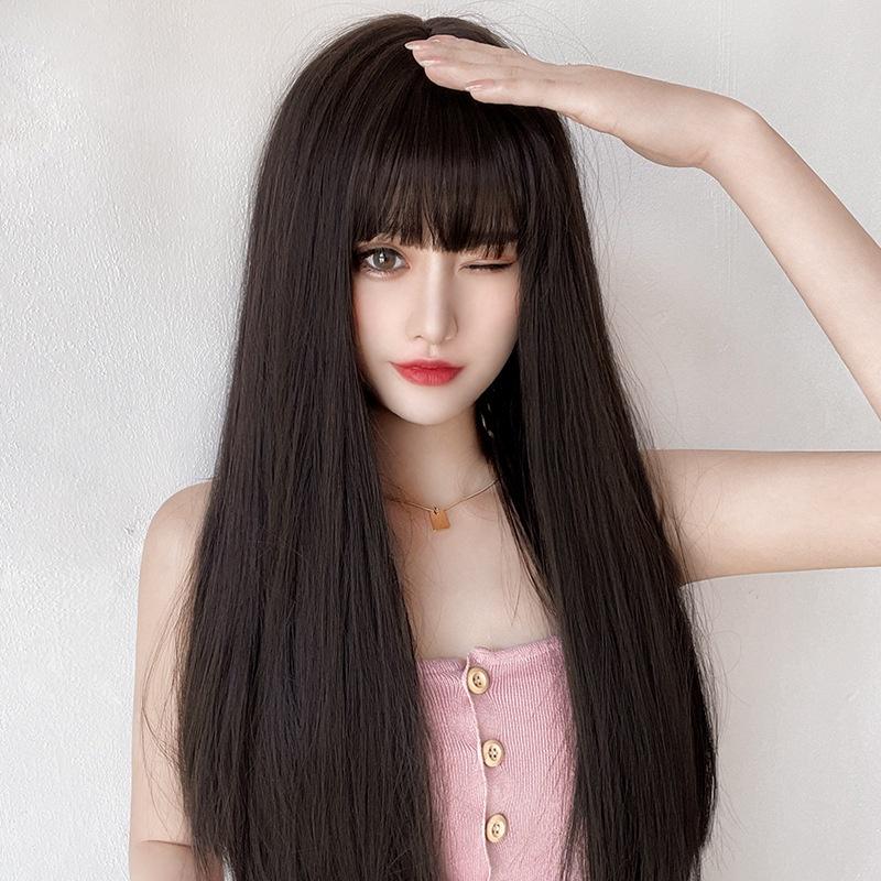 川崎家︎假髮KAWAZAKI WIG⋆｡˚友達以上戀人未滿.ᐟ.✾2色⋆*車模女神微醺誘惑蓬鬆長直假髮✽KZ045-細節圖2