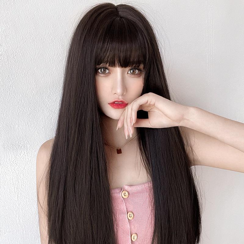 川崎家︎假髮KAWAZAKI WIG⋆｡˚友達以上戀人未滿.ᐟ.✾2色⋆*車模女神微醺誘惑蓬鬆長直假髮✽KZ045-細節圖3