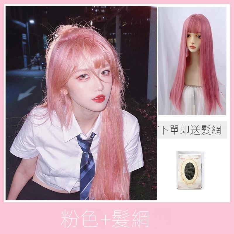 整頂假髮川崎家☪︎⋆｡˚壞壞惹人愛.ᐟ.✾煙灰粉/粉色⋆*不良日系櫻花妹學生會長長直假髮✽KZ028-細節圖3
