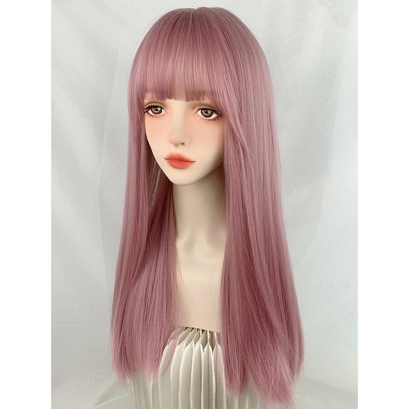 整頂假髮川崎家☪︎⋆｡˚壞壞惹人愛.ᐟ.✾煙灰粉/粉色⋆*不良日系櫻花妹學生會長長直假髮✽KZ028-細節圖7