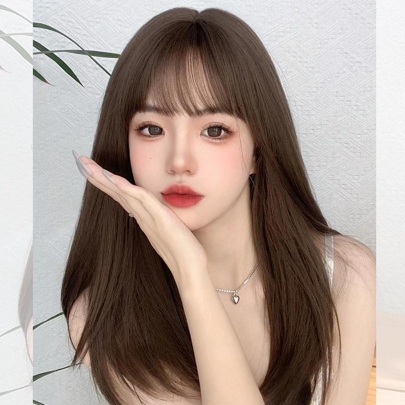 全頂假髮川崎家︎⋆｡˚終結單身趴.ᐟ.✾3色⋆* 法式瀏海桃花小姐姐鎖骨日常內彎假髮✽KZ062-細節圖2