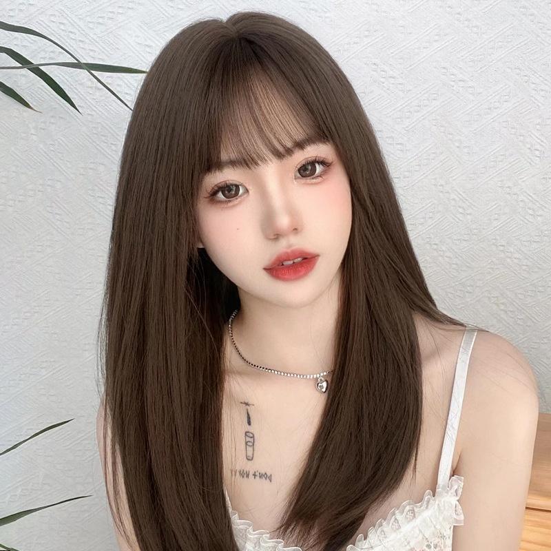 全頂假髮川崎家︎⋆｡˚終結單身趴.ᐟ.✾3色⋆* 法式瀏海桃花小姐姐鎖骨日常內彎假髮✽KZ062-細節圖3