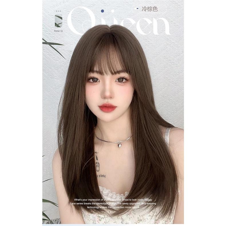 全頂假髮川崎家︎⋆｡˚終結單身趴.ᐟ.✾3色⋆* 法式瀏海桃花小姐姐鎖骨日常內彎假髮✽KZ062-細節圖5