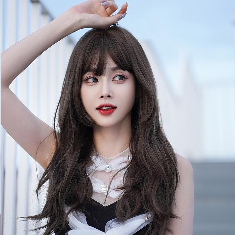 挑染新款 川崎家假髮 60CM 可可棕 禁慾系公主款 姬髮中長鎖骨捲 假髮 全頂髮套-細節圖3