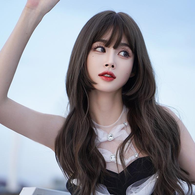 挑染新款 川崎家假髮 60CM 可可棕 禁慾系公主款 姬髮中長鎖骨捲 假髮 全頂髮套-細節圖4