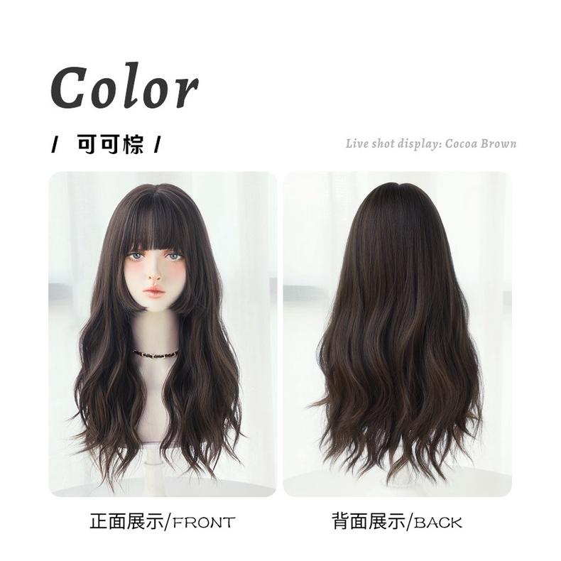 挑染新款 川崎家假髮 60CM 可可棕 禁慾系公主款 姬髮中長鎖骨捲 假髮 全頂髮套-細節圖8