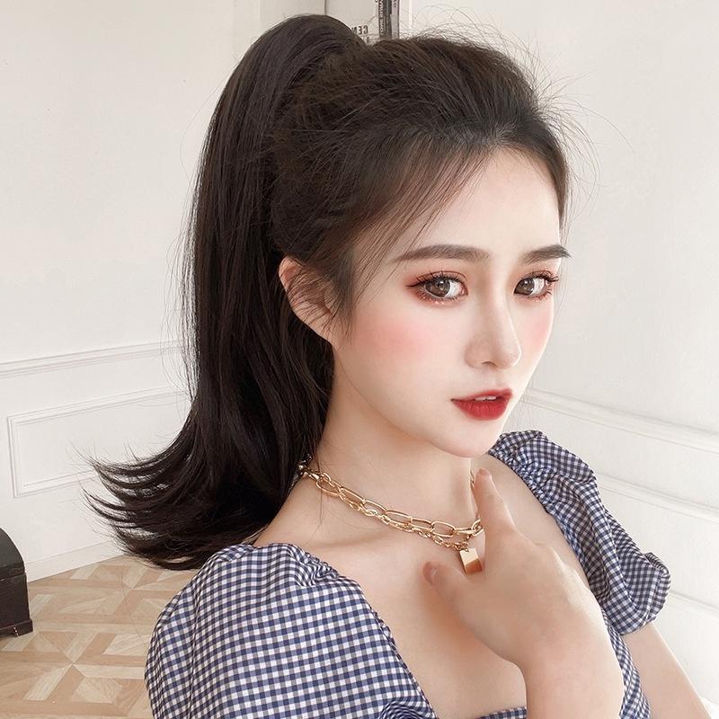 全頂假髮最熱推川崎家︎⋆｡˚愛情沒道理.ᐟ.✾櫻粉色⋆*爪夾式簡約自然清純系小姐姐馬尾 可紮辮✽KZ057-細節圖3