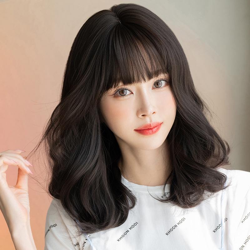 川崎家假髮  43cm都會氣質外翻手卷髮鎖骨中長整頂假髮MK081-細節圖4