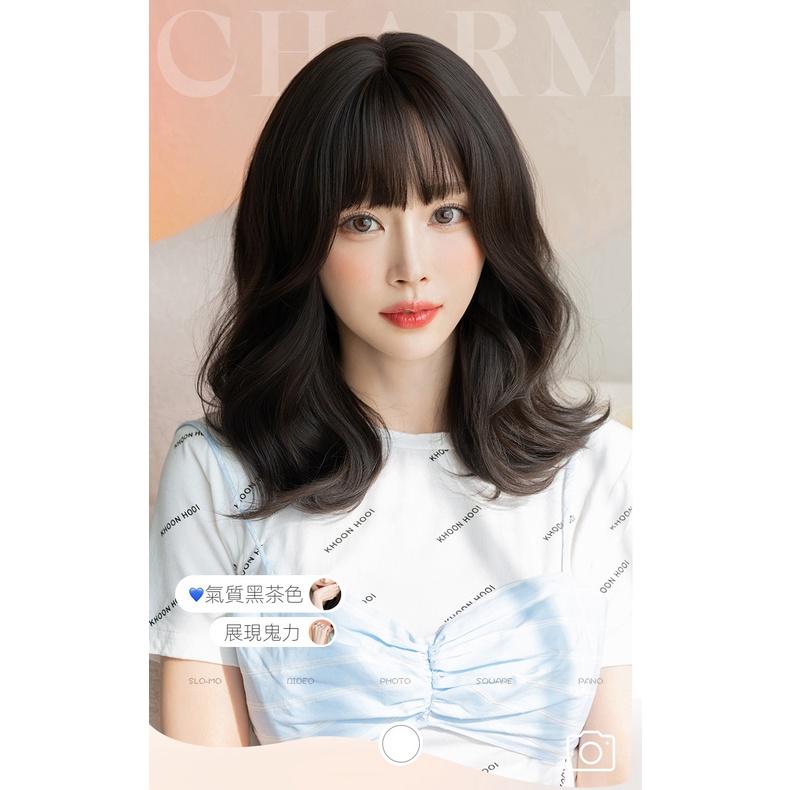 川崎家假髮  43cm都會氣質外翻手卷髮鎖骨中長整頂假髮MK081-細節圖6