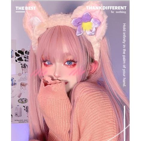 全頂假髮好評最推川崎家假髮 ☪︎⋆｡˚怪美皇后.ᐟ.✤KZ010粉藍挑染*日系誤闖二次元ASMR主播中長直髮假髮-細節圖2