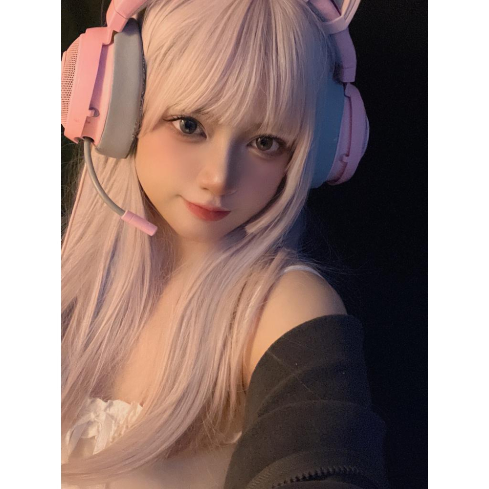 全頂假髮好評最推川崎家假髮 ☪︎⋆｡˚怪美皇后.ᐟ.✤KZ010粉藍挑染*日系誤闖二次元ASMR主播中長直髮假髮-細節圖6