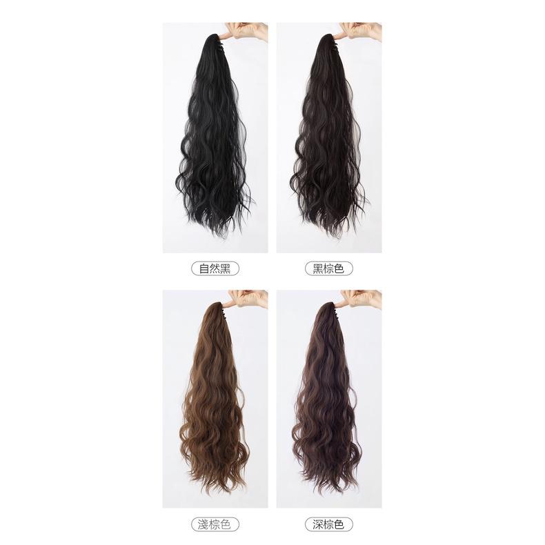 川崎家︎假髮⋆｡˚愛情特派員.ᐟ.✾4色⋆*韓系浪漫爪夾式玉米燙加厚款馬尾假髮可打辮假髮✽KZ073-細節圖7