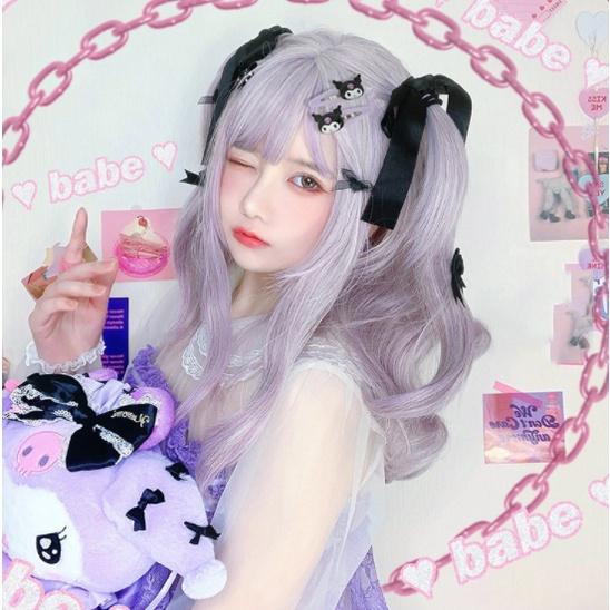 全頂假髮顏值最高川崎家假髮 ☪︎⋆｡˚幻境姬嬢.ᐟ.✤ ✾粉紫灰*性感萌教主幻彩水染中長卷假髮✽KZ009-細節圖2