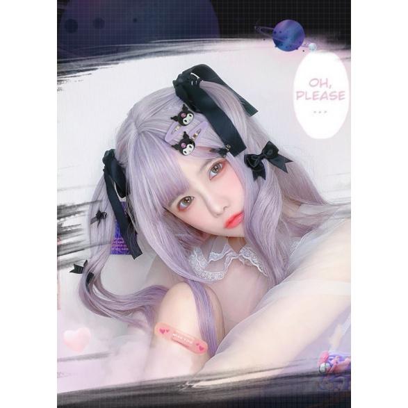 全頂假髮顏值最高川崎家假髮 ☪︎⋆｡˚幻境姬嬢.ᐟ.✤ ✾粉紫灰*性感萌教主幻彩水染中長卷假髮✽KZ009-細節圖3