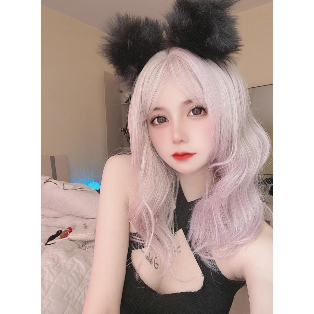 全頂假髮顏值最高川崎家假髮 ☪︎⋆｡˚幻境姬嬢.ᐟ.✤ ✾粉紫灰*性感萌教主幻彩水染中長卷假髮✽KZ009-細節圖7