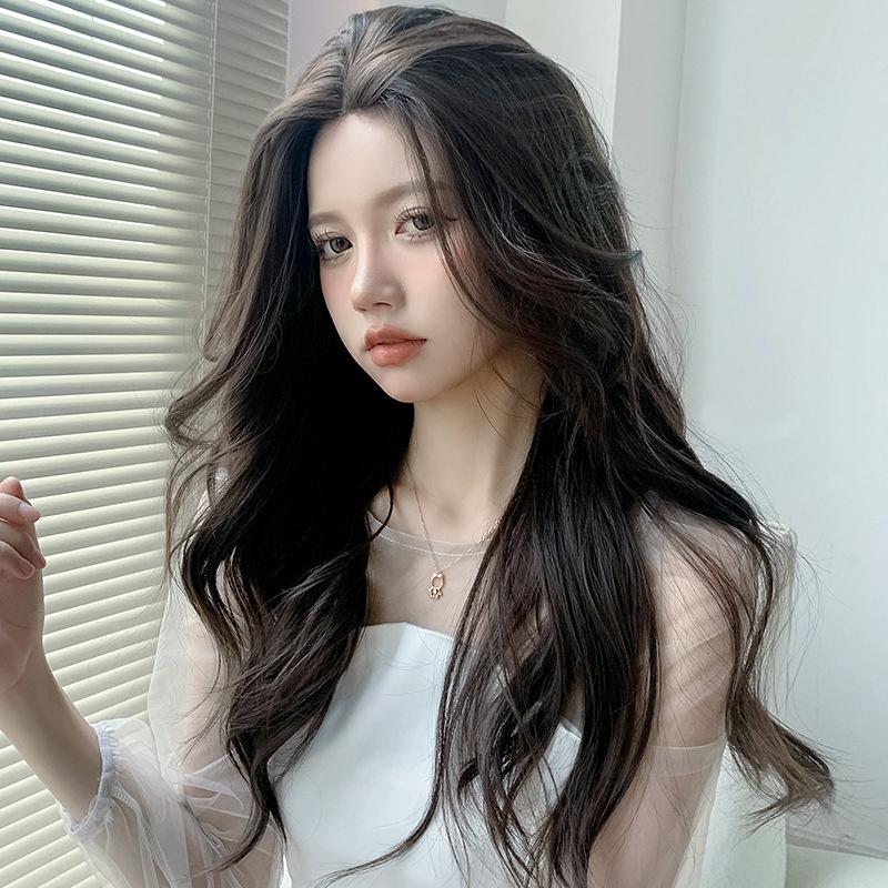 空降神級顏值~川崎家假髮 ☪︎⋆˚莎夏華奏.ᐟ.✤ 2色*彷若天生蕾絲頭皮中分瀏海T型手織慵懶嫵媚長捲假髮✽ML014-細節圖2