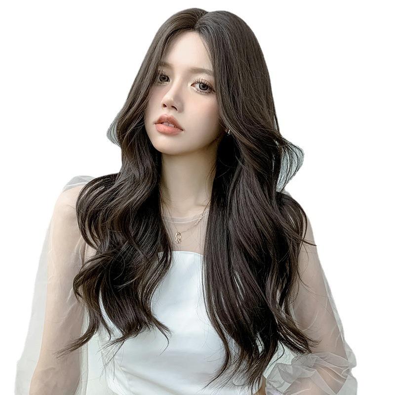 空降神級顏值~川崎家假髮 ☪︎⋆˚莎夏華奏.ᐟ.✤ 2色*彷若天生蕾絲頭皮中分瀏海T型手織慵懶嫵媚長捲假髮✽ML014-細節圖3