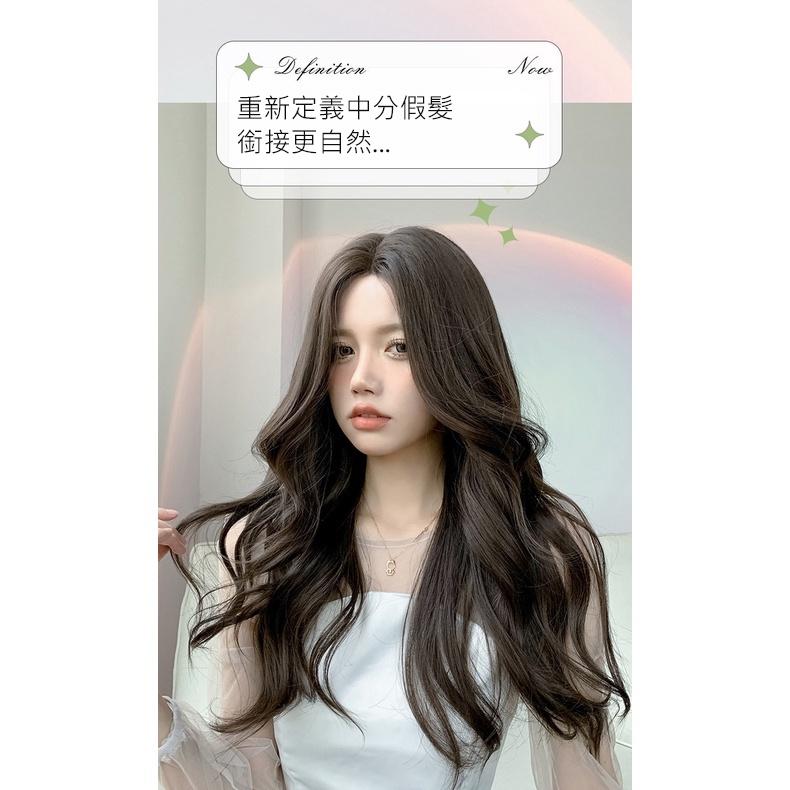 空降神級顏值~川崎家假髮 ☪︎⋆˚莎夏華奏.ᐟ.✤ 2色*彷若天生蕾絲頭皮中分瀏海T型手織慵懶嫵媚長捲假髮✽ML014-細節圖5