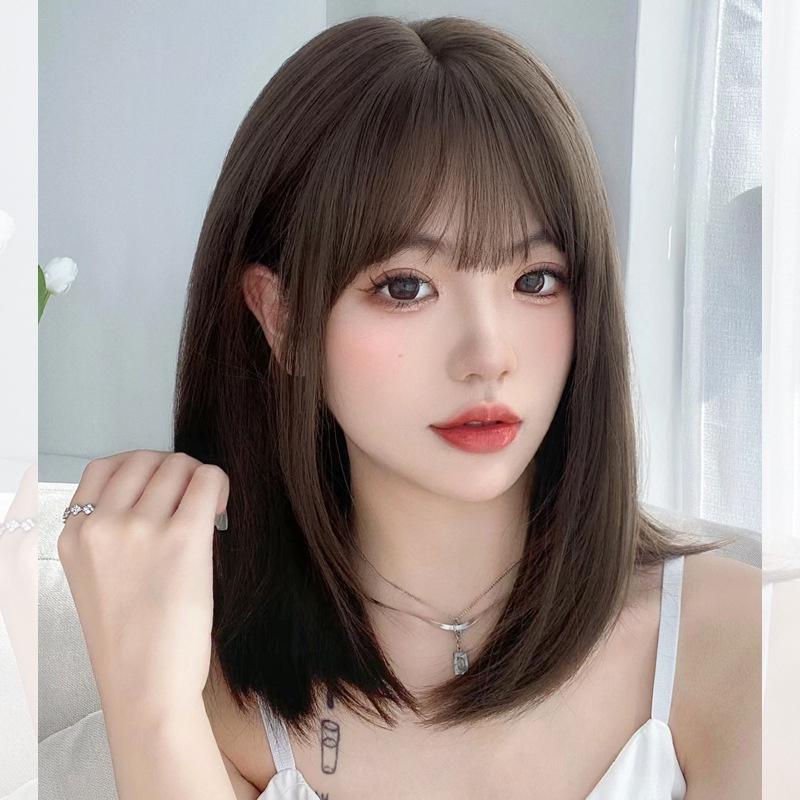 全頂假髮川崎家︎⋆｡˚超想當她的男朋友.ᐟ.✾2色⋆*加分小姐姐法式劉海喬妹指定髮款內彎BOBO鎖骨假髮✽KZ059-細節圖2