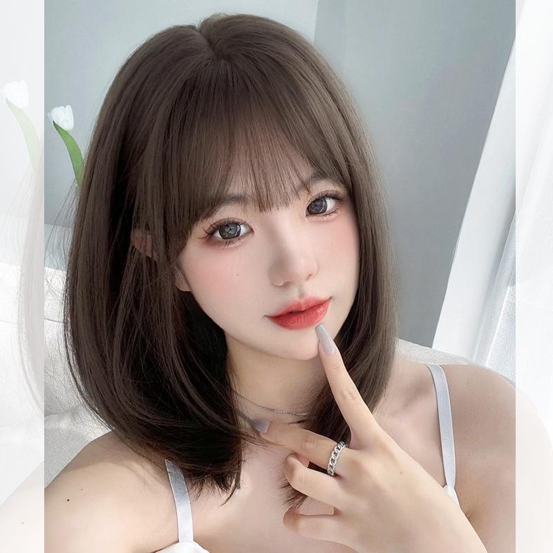 全頂假髮川崎家︎⋆｡˚超想當她的男朋友.ᐟ.✾2色⋆*加分小姐姐法式劉海喬妹指定髮款內彎BOBO鎖骨假髮✽KZ059-細節圖3