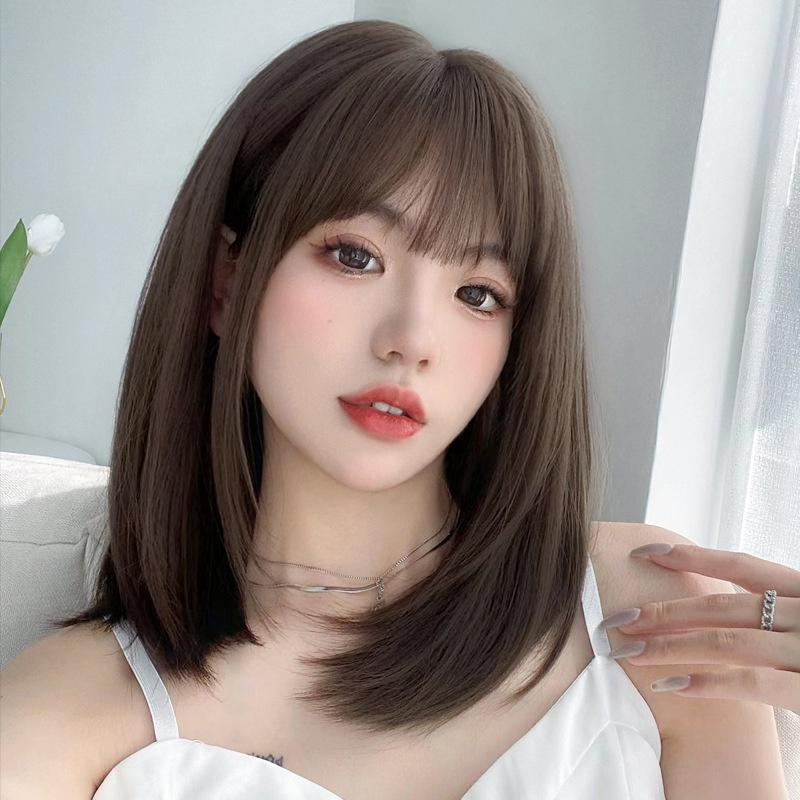 全頂假髮川崎家︎⋆｡˚超想當她的男朋友.ᐟ.✾2色⋆*加分小姐姐法式劉海喬妹指定髮款內彎BOBO鎖骨假髮✽KZ059-細節圖4