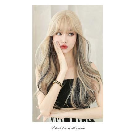 川崎家假髮 💎椎名林檎同款動感歌姬款奶油茶挑染自然波浪雙色蓬鬆長假髮 MK998-細節圖2