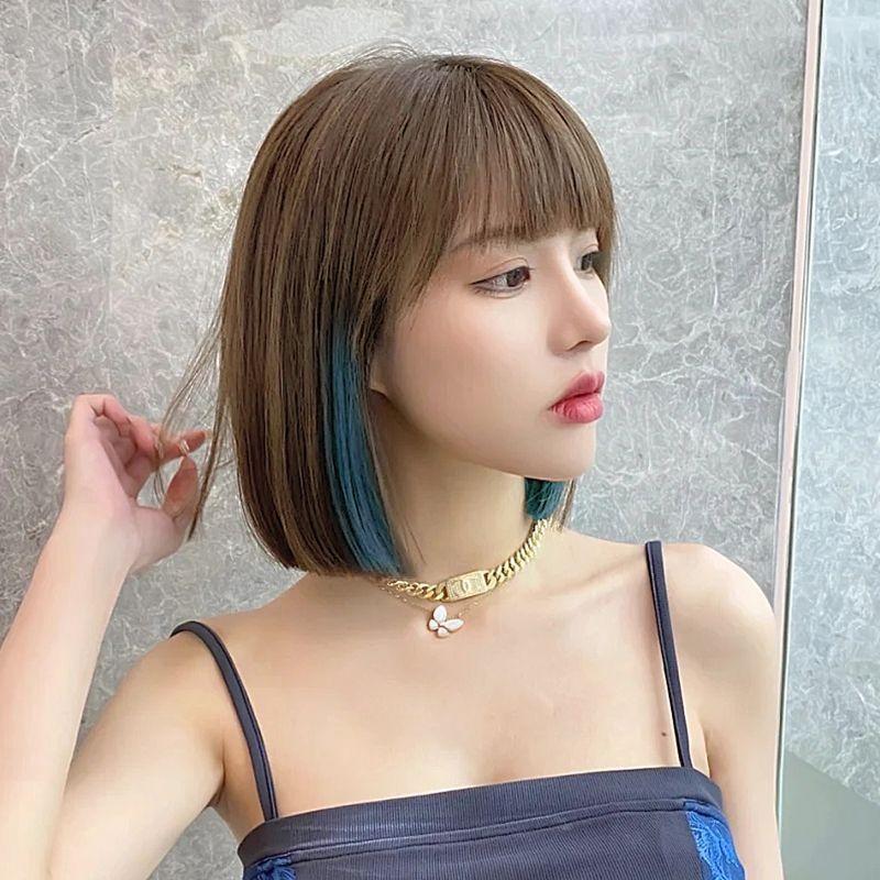 挑染雙色 川崎家假髮⋆｡˚時尚小模熱推.ᐟ.✾30CM韓系鎂光混血雙色短bobo全頭套lolita假髮KZ079-細節圖3