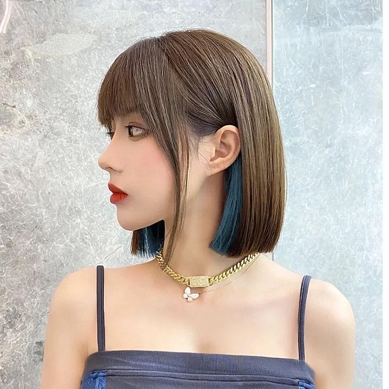 挑染雙色 川崎家假髮⋆｡˚時尚小模熱推.ᐟ.✾30CM韓系鎂光混血雙色短bobo全頭套lolita假髮KZ079-細節圖5