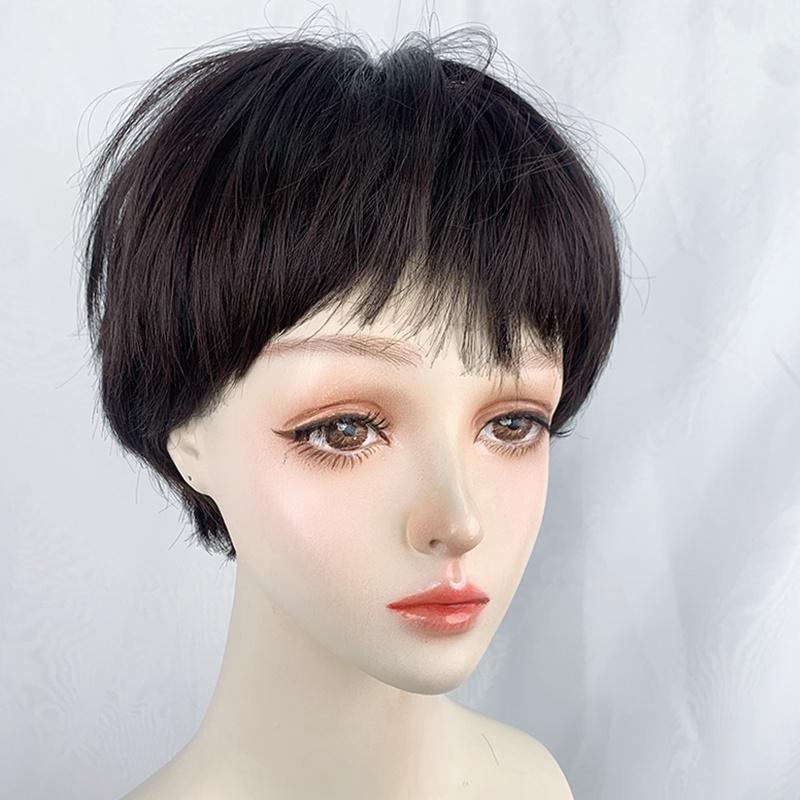 川崎家假髮☪︎⋆｡˚致青春無比閃耀.ᐟ.✾黑棕/巧克力⋆*顧里同款CEO幹練狗啃瀏海/空氣瀏海機場超短髮假髮✽KZ029-細節圖7