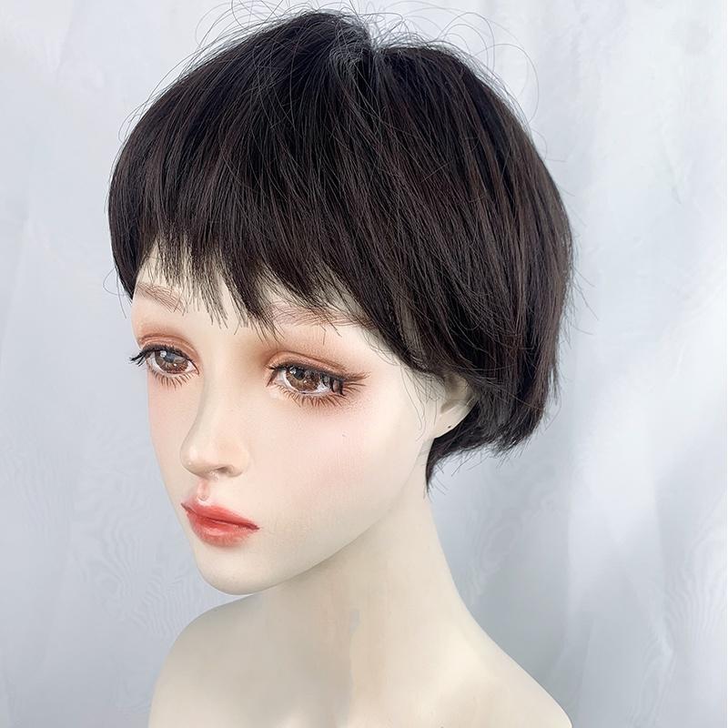 川崎家假髮☪︎⋆｡˚致青春無比閃耀.ᐟ.✾黑棕/巧克力⋆*顧里同款CEO幹練狗啃瀏海/空氣瀏海機場超短髮假髮✽KZ029-細節圖8