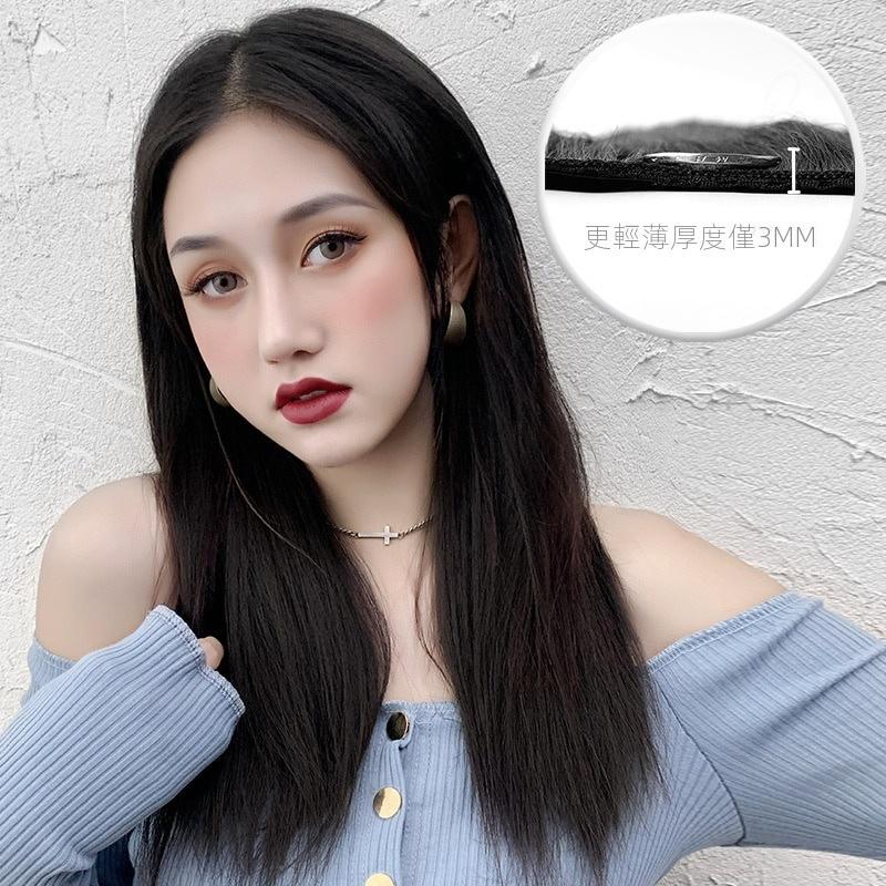 川崎家︎假髮⋆｡˚一分鐘快速接髮.ᐟ.✾4色⋆*一片式自然蓬鬆增髮量隱形無痕V型仿真直/捲假髮接髮片✽KZ054-細節圖2