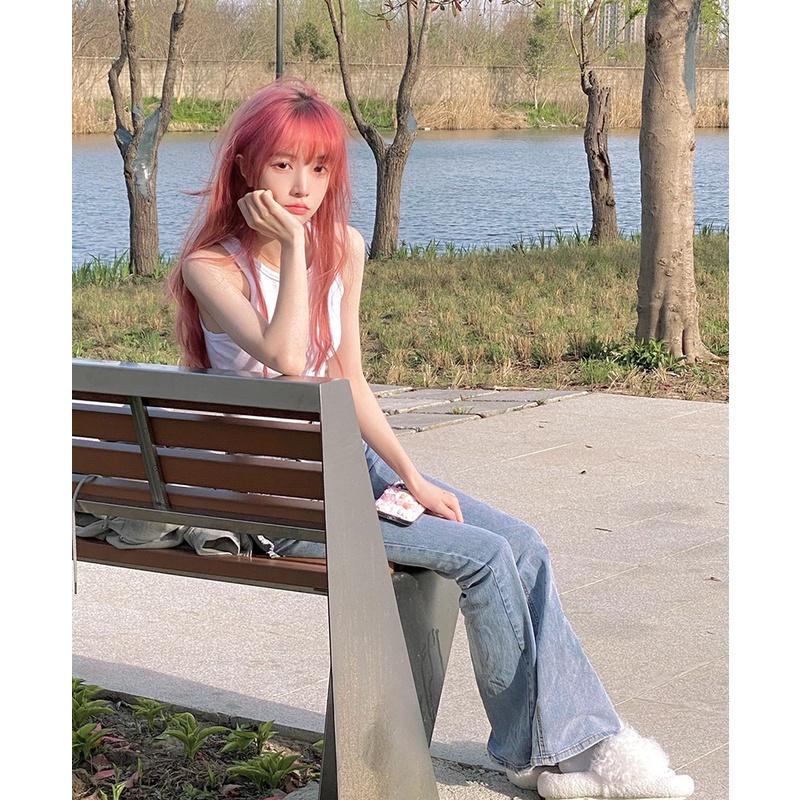 川崎家假髮☪︎⋆｡˚Bring the boys.ᐟ.✾草莓橘粉⋆*韓系太妍同款指定MV混血染水波長捲假髮✽KZ022-細節圖2