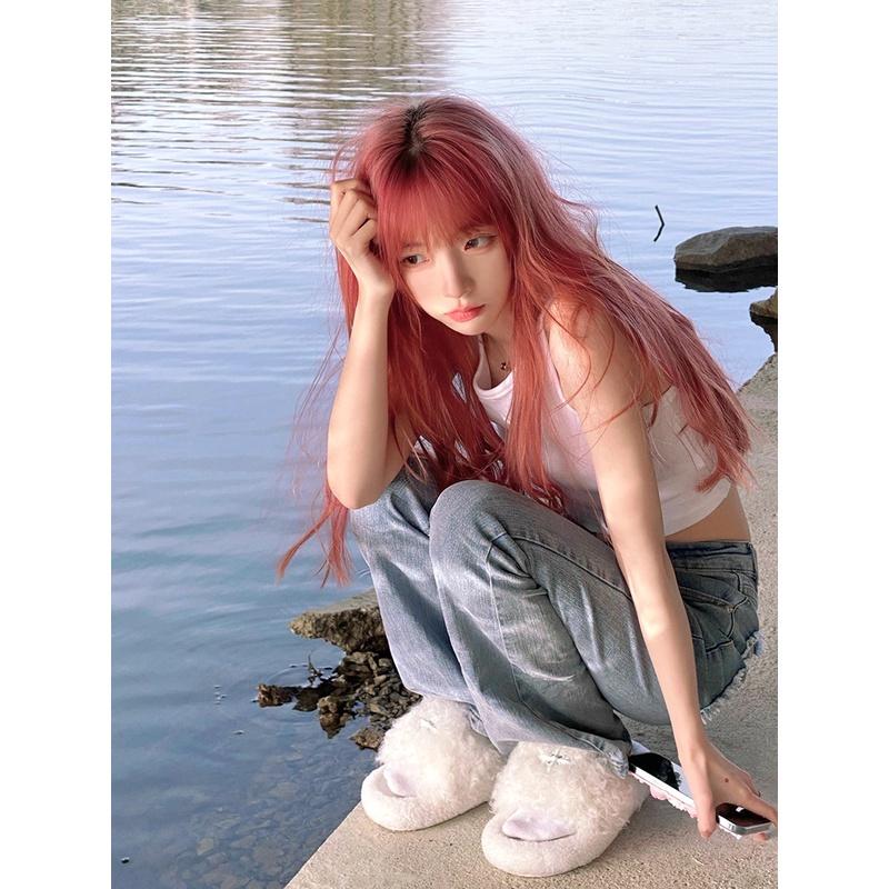 川崎家假髮☪︎⋆｡˚Bring the boys.ᐟ.✾草莓橘粉⋆*韓系太妍同款指定MV混血染水波長捲假髮✽KZ022-細節圖5