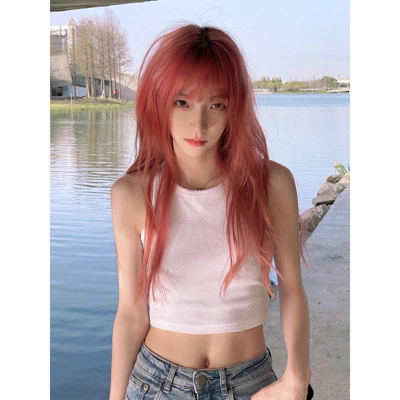 川崎家假髮☪︎⋆｡˚Bring the boys.ᐟ.✾草莓橘粉⋆*韓系太妍同款指定MV混血染水波長捲假髮✽KZ022-細節圖6