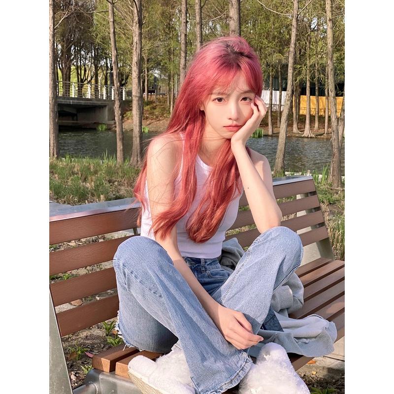 川崎家假髮☪︎⋆｡˚Bring the boys.ᐟ.✾草莓橘粉⋆*韓系太妍同款指定MV混血染水波長捲假髮✽KZ022-細節圖8