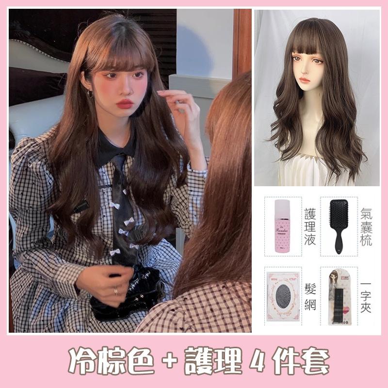 假髮川崎家☪︎⋆｡˚迷人的危險.ᐟ.✾冷棕色⋆*韓劇一線女主指定款長卷大波浪貴氣假髮✽KZ047-細節圖6