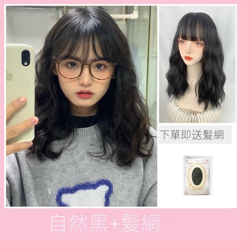 川崎家假髮☪︎⋆｡˚書香門第.ᐟ.✾自然黑⋆*早稻田讀書會長知性蛋捲中長波紋假髮✽KZ039-細節圖3