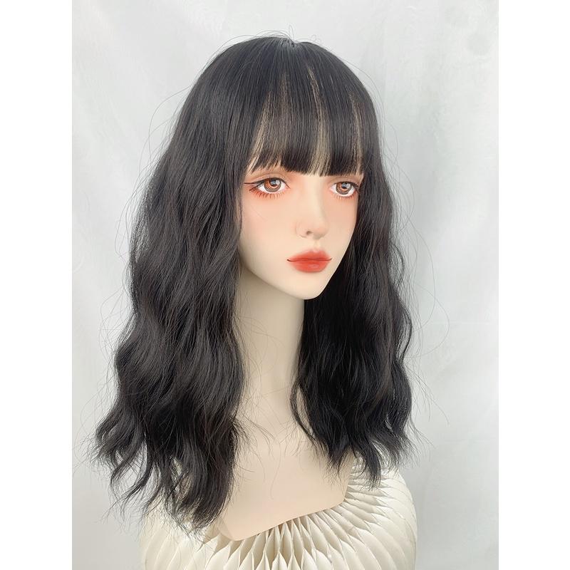 川崎家假髮☪︎⋆｡˚書香門第.ᐟ.✾自然黑⋆*早稻田讀書會長知性蛋捲中長波紋假髮✽KZ039-細節圖7