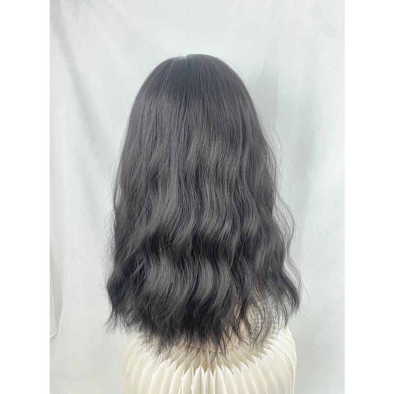 川崎家假髮☪︎⋆｡˚書香門第.ᐟ.✾自然黑⋆*早稻田讀書會長知性蛋捲中長波紋假髮✽KZ039-細節圖8