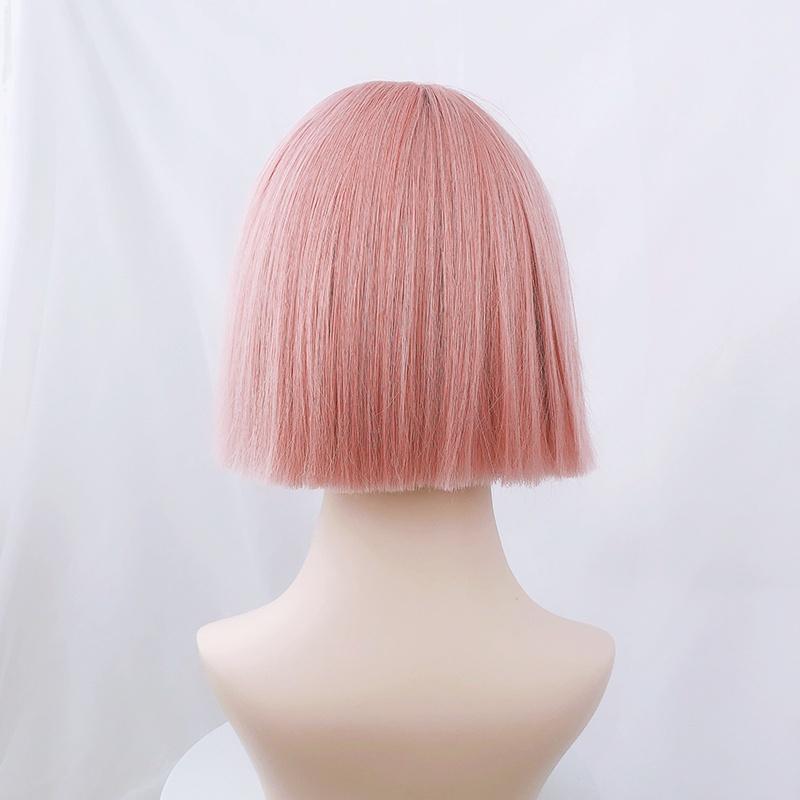 川崎家假髮☪︎⋆｡終章幻想˚.ᐟ.✾粉色⋆*國外混染電音DJ奇幻齊瀏海耳上切齊短假髮✽KZ038-細節圖8