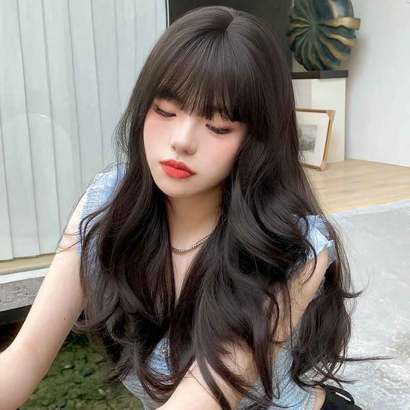 全頂假髮川崎家︎⋆｡˚不經意の誘惑.ᐟ.✾3色⋆* 爆款長捲髮大波浪網紅秘書氣質仿真法式雲朵燙中長卷鎖骨假髮✽KZ048-細節圖3