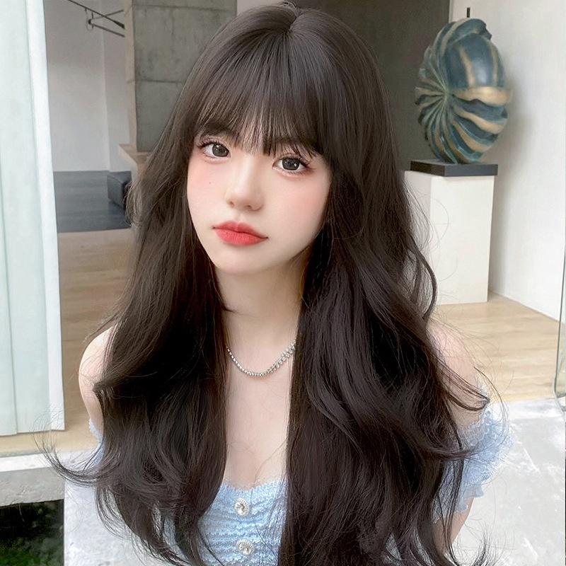 全頂假髮川崎家︎⋆｡˚不經意の誘惑.ᐟ.✾3色⋆* 爆款長捲髮大波浪網紅秘書氣質仿真法式雲朵燙中長卷鎖骨假髮✽KZ048-細節圖4